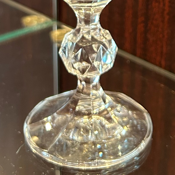 Crystalex Wine Glass Bohemia Crystal Clear Etched Queen's Lace Goblet 5.75"High. - Picture 6 of 6